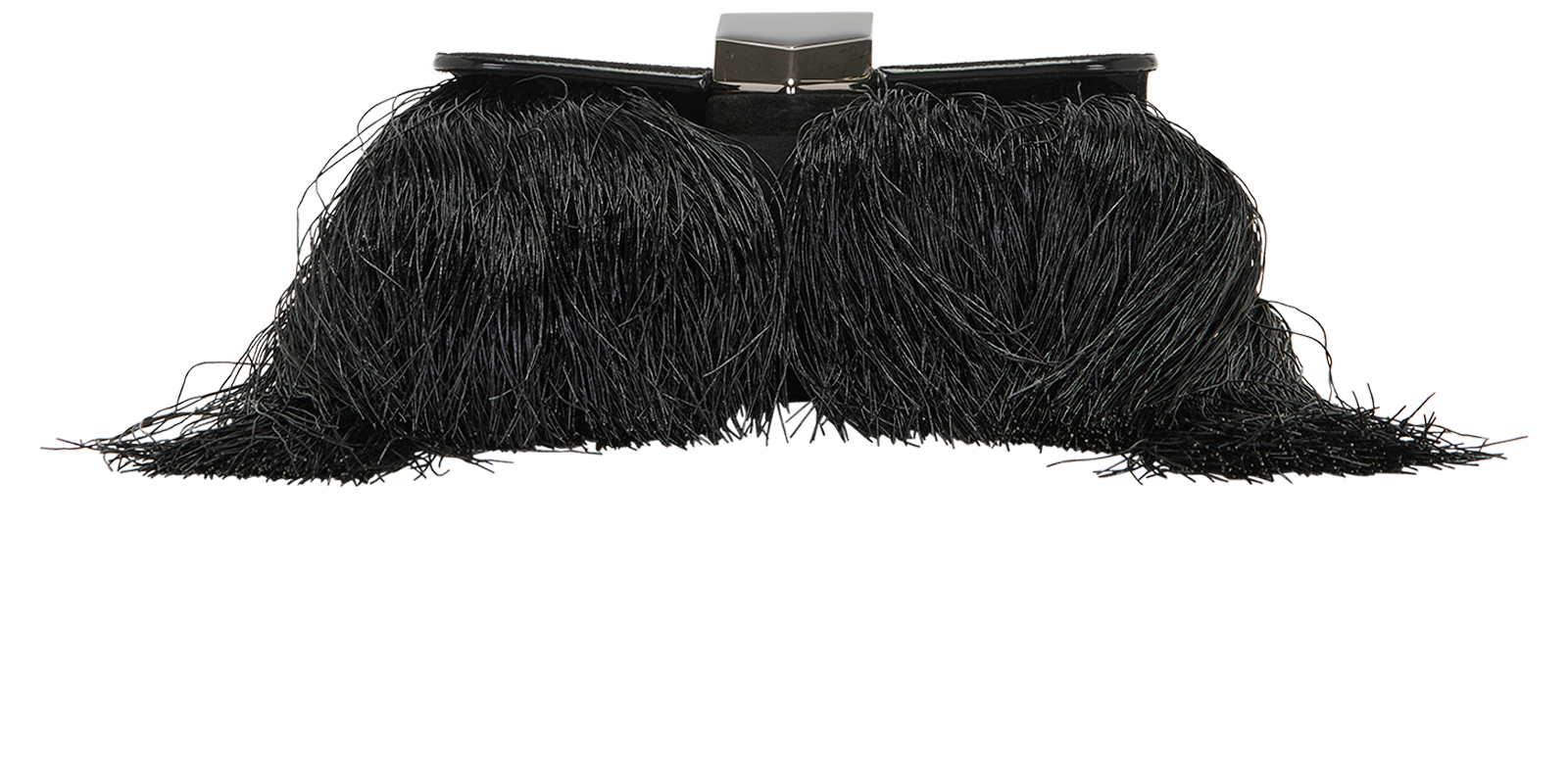 Fringed Lockett, &pound;450, Handbags, Black, Suede, Top view